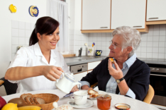 caregiver with elderly woman